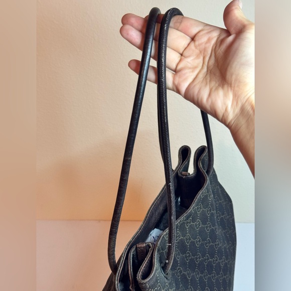 GUCCI GG Monogram Canvas Tote Bag Brown Vintage - Picture 6 of 12